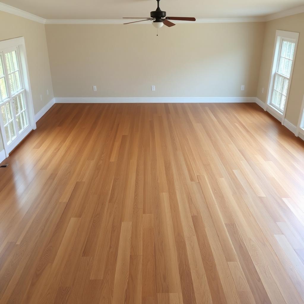 A hardwood floor refinishing project